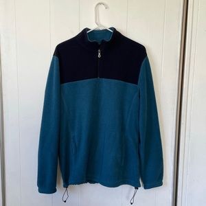Teal fleece quarter zip up sweater